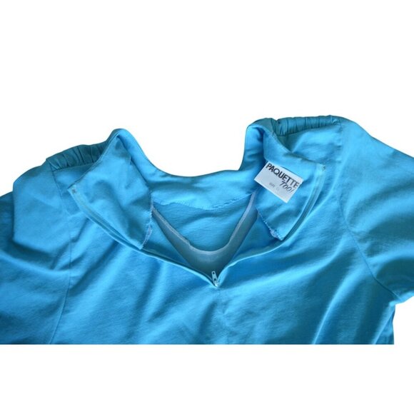 Vintage 80s Paquette Too! Bright Blue Belted Dress Womens Modern Size Medium - Picture 2 of 9